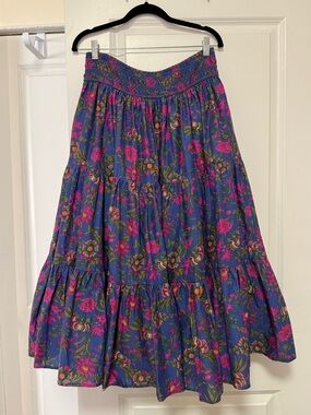 Ivy City Co Zoey Skirt - Blue Multicolor Floral - Size L